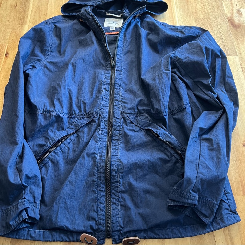 Lucky Brand Women’s Navy Blue Hooded Windbreaker Jacket – Size M